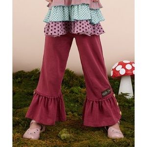 Matilda Jane Burgundy Storyteller Big Ruffle Pants - Girls